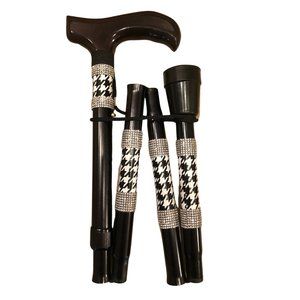 Black and Silver Diamond Bling Walking Cane